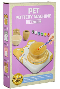 Креативний набір Kik гончарне колесо глина фарби Сірий песик (KX3136_1) (5903039766143)