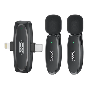 Мікрофон Петличний Бездротовий XO MKF010 Twin Type-C+IP Чорний