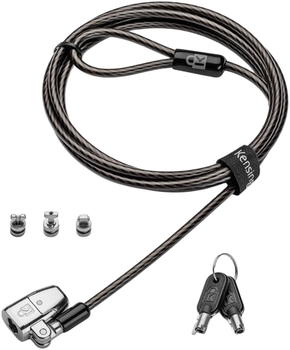Linka zabezpieczająca do laptopa Kensington ClickSafe 2.0 3-in-1 Keyed Laptop Lock Black (K68102EU)