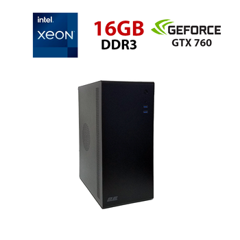 Игровой ПК 2E Credo V200B-400 Tower / Intel Xeon E3-1230 v2 (аналог i7-3770) (4 (8) ядра по 3.3 - 3.7 GHz) / 16 GB DDR3 / 256 GB SSD NVMe / nVidia GeForce GTX 760, 2 GB GDDR5, 256-bit / Win 10 non Lic б/у