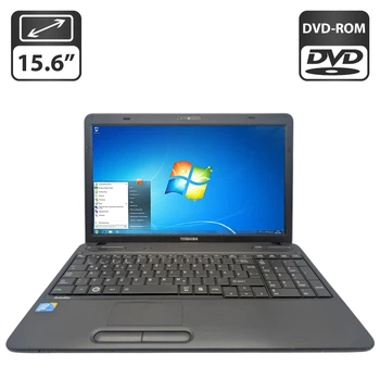 Ноутбук Toshiba Satellite C650 / 15.6" (1366x768) TN / Intel Pentium T4500 (2 (4) ядра по 2.3 GHz) / 6 GB DDR3 / 320 GB HDD / Intel HD Graphics / WebCam / DVD-ROM б/у