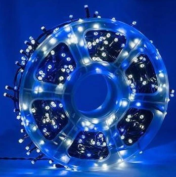 Уличная гирлянда 400LED 40м на катушке, черный ПВХ 2 мм от сети Синий (SZ-1426-02)