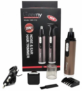 Триммер для носа и ушей Geemy GM-3112 2в1 аккумуляторная машинка для стрижки волос
