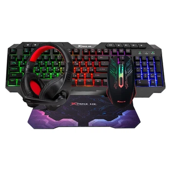 Комплект Gaming Combo 4-in-1 XTRIKE ME CMX-415 UA Layot (Keyboard UA розкладка/Headset/Mouse/Mousepad) Black