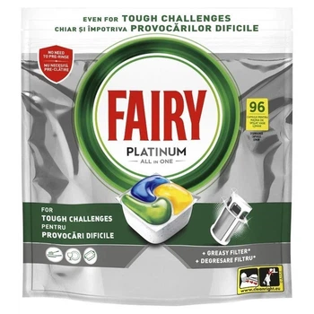 Капсули для посудомийної машини Fairy PLATINUM Все в одному Лимон 96 шт 1430 г
