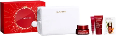 Zestaw do pielęgnacji twarzy Clarins Super Restorative Kosmetyczka + Krem na dzień 50 ml + Krem na noc 15 ml + Krem pod oczy 7 ml + Serum 0.9 ml (3666057389573).