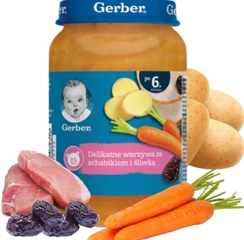 Gerber Ніжні овочі зі свинячою вирізкою та чорносливом, 190 г (з 6 місяців)