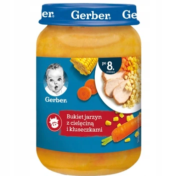 Gerber Овочевий мікс з телятиною та кльоцками, 190 г (з 8 місяців)