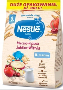 Nestlé Молочно-рисова каша з яблуком і вишнею, 300 г (з 8 місяців)