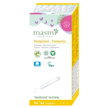 Органические тампоны Regular с аппликатором Masmi 16 шт. 8432984000271
