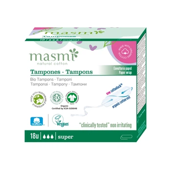 Органические тампоны Super без аппликатора Masmi 18 шт 8432984000523
