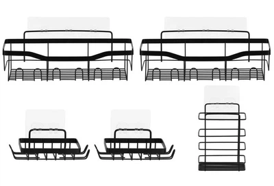 Набір полиць для душу SPRINGOS HA7543 5 шт Чорні (5908455306461)