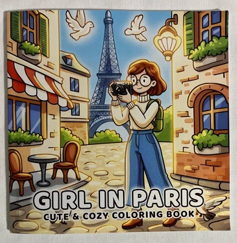 Раскраска антистресс Cute coloring book Girl in Paris 24 страницы