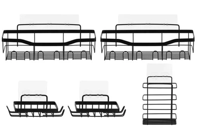 Набір полиць для душу SPRINGOS HA7544 5 шт Чорні (5908455306478)