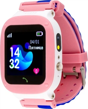 Дитячий смарт-годинник AmiGo GO004 Splashproof, Camera 2MP, Led, 2G, 400mAh, Pink UA UCRF