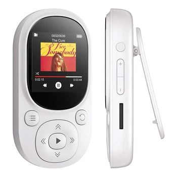 MP3 плеєр A11 Bluetooth Hi-Fi 32Gb з кліпсою, FM радіо та диктофоном White