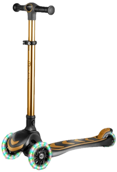 Самокат дитячий Nukido 765800 Flippo триколісний з сидінням Золотий (5903890630485)