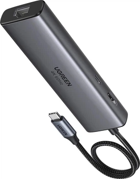 Hub USB Ugreen CM512 USB-C to HDMI+2xUSB 3.2+USB-C 3.2+RJ-45+PD Power Converter Gray (UGR-45000)