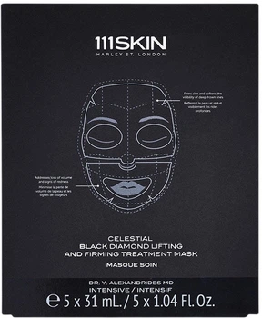 Zestaw maseczek do twarzy 111Skin Black Diamond Celestial Lifting and Firming odmładzająca 5x31 ml (5060280377464)