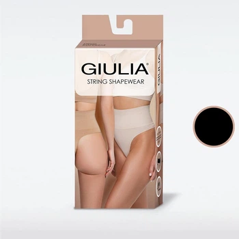 Стягувальні трусики жіночі високої посадки великих розмірів Giulia String Shapewear 2XL Чорні (4823116930919)