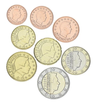 Набор монет Люксембург набор из 8 монет евро 2025 UNC 1, 2, 5, 10, 20, 50 евроцентов, 1, 2 евро