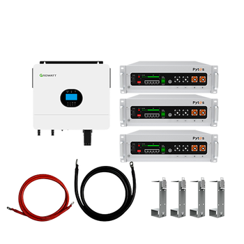 Комплект інвертор із акумулятором Growatt SPF 6000 ES Plus + Pytes V5 6kW 2 MPPT 120-450V 100А 153.6V 300Ah White