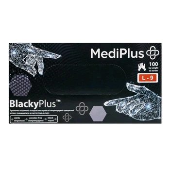 Перчатки нитриловые черные MediPlus 100 шт L (2009)