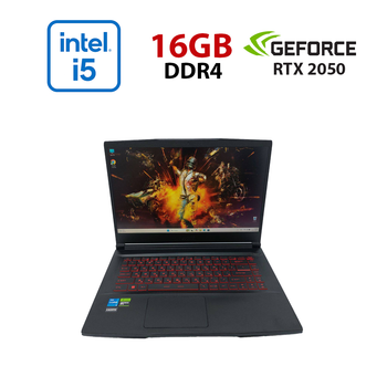 Ігровий ноутбук MSI Katana / 15,6" (1920x1080) IPS / Intel Core i5-12450H (8 (12) ядер по 3,3 - 4,4 ГГц) / 16 ГБ DDR4 / 512 ГБ SSD / nVidia GeForce RTX 2050, 4 ГБ GDDR6, 64-біт / WebCam б/в