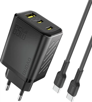 Ładowarka sieciowa Dudao A29C 2 x USB-C/1 x USB-A 65W Black + kabel USB-C (6976625334933)
