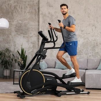 Орбитрек переднеприводный Hop-Sport HS-250CF Jucon Black-Gold Складной Шаг 43 см