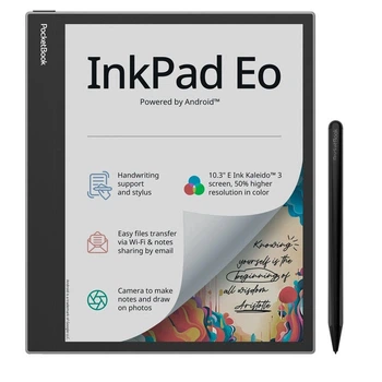 Електронна книга 10.3" PocketBook InkPad Eo, Mist Grey, WiFi, 2480x1860 (E Ink Kaleido 3), 4Gb / 64Gb