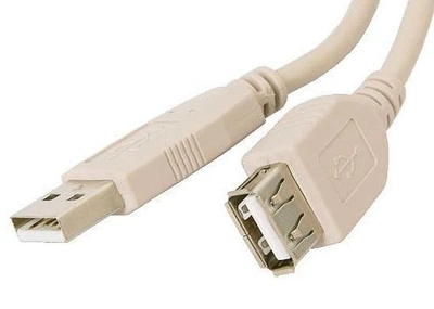 Кабель USB 2.0 AM - USB AF, 5 м, білий, Atcom, феритовий фільтр (4717)