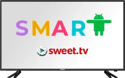 Телевизор 42' Hilton 42SF1 LED, Full HD, 1920х1080, 60 Гц, Smart TV, Android 13.0, DVB-T2/С, 3xHDMI, 2xUSB, VESA 200x100