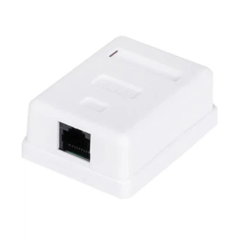 Розетка RJ45 (сетевая), 1-портовая UTP, белая, 6E категория, Atcom (60251)