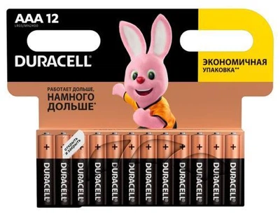 Батарейка AAA (LR03), лужна, Duracell Duralock Basic, 12 шт, 1.5V, (MN2400 12BL)