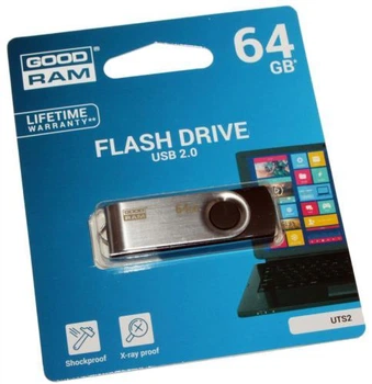Флеш накопитель USB 64Gb Goodram UTS2, черный, USB 2.0, до 20/5 МБ/с (UTS2-0640K0R11)