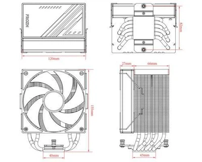 Кулер для процесора ID-Cooling FROZN A610 ARGB, 120 мм, 6 теплових трубок, алюміній/мідь, Intel: 1700, 1200, 1150, 1151, 1155,
