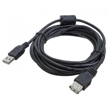 Кабель USB 2.0 AM - USB AF, 4.5 м, чорний, Patron, феритовий фільтр (PN-AMAF-45F)