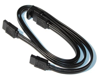 Кабель SATA, черный, 50 см, Voltronic, угловой разъем, с защелками, 2 шт
