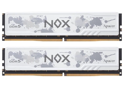 Память 16Gb x 2 (32Gb Kit) DDR5, 6000 MHz, Apacer NOX, белый, 40-40-40-96, 1.35V, с радиатором (AH5U32G60C622MWAA-2)