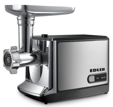 Мясорубка Edler EDMG-3033TG, Steel/черный, 2000W, соковыжималка для томатов, диски для измельчения 3/5/7мм, насадка для