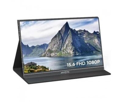Монітор 15.6' Arzopa S1 Table, чорний, WLED, IPS, 1920x1080, 16:9, 5 мс, 60 Гц, 250 кд/м², 1000:1, 85°/85°, 2xType-C/mini-HDMI,