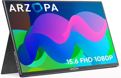 Монітор 15.6' Arzopa A1 Gamut, чорний, WLED, IPS, 1920x1080, 16:9, 5 мс, 60 Гц, 250 кд/м², 1200:1, 178°/178°, Type-C/mini-HDMI, 1