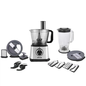 Кухонний комбайн Edler EDFP-7055, Inox, 1300W, 3 швидкості: пульсація/подрібнення льоду/смуги), чаша 3.5 л