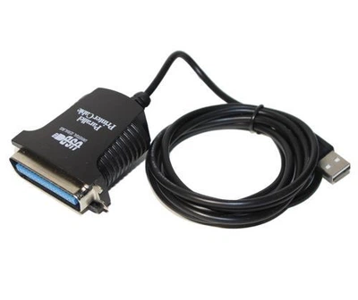 Адаптер USB Dynamode, черный, USB 2.0 - LPT, 1.8 м, чипсет CH340