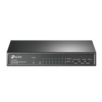 Комутатор TP-LINK TL-SF1009P, чорний, 9-портовий, 10/100 Мбит/с, 8xPoE +, IEEE 802.3af/at