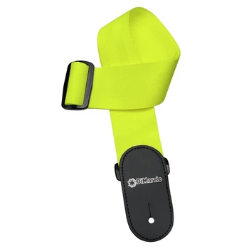 Ремень для гитары DIMARZIO NYLON WITH LEATHER ENDS (NEON YELLOW)