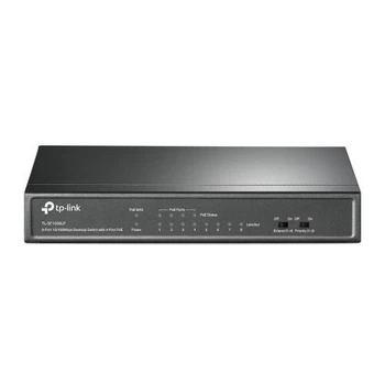 Комутатор TP-LINK TL-SF1008LP, чорний, 8-портовий, 10/100 Мбит/с, 4xPoE +, IEEE 802.3af/at