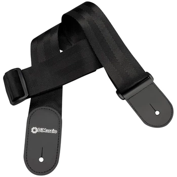 Ремень для гитары DIMARZIO NYLON WITH LEATHER ENDS (BLACK)