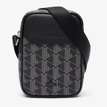 Чоловіча сумка через плече Лакоста Monogram Black